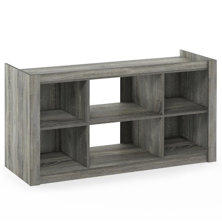 Furinno Fowler Multipurpose TV Stand Bookshelves, French Oak Grey - 23.16 x 43.9 x 16 in. 18147GYW
